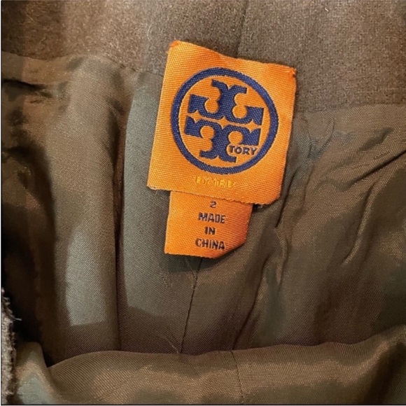 Tory Burch Brown Wool Wide Leg Sailor Button Front Dress Slacks Pants size 2 - Picture 4 of 13